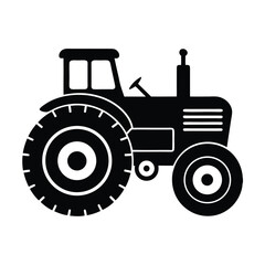 vector silhouette illustration of vintage Farming Tractor 