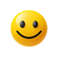 Fototapeta premium Yellow Smiley Face Emoji with Happy Expression on Transparent Background
