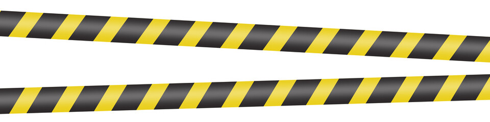 Caution tape warning vector illustration with yellow and black hazard stripes. Ideal for safety signage, construction zones, restricted areas, or alert graphics in Graphic