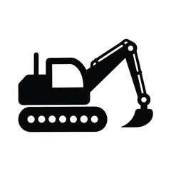 vector silhouette illustration of  excavation tractor