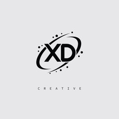 XD Creative Monogram Logo – Minimal Futuristic Letter mark Design with Space Orbit Style and swirl Style  for Modern Branding & Tech Identity © Mansura