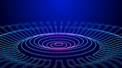 3d abstract web with intertwining lines and dots. Digital technologies - big data research.