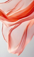 Fototapeta premium Flowing Coral Silk Fabric Drape