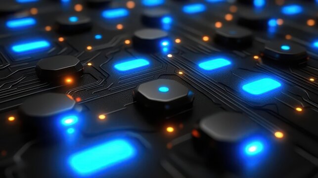 Futuristic Circuit Board Technology - Powered by Adobe