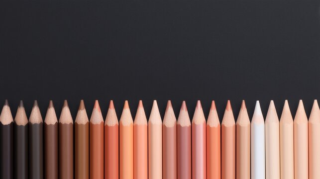 Gradient of skin-tone colored pencils