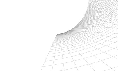 Abstract architectural background. Vector linear illustration on white background