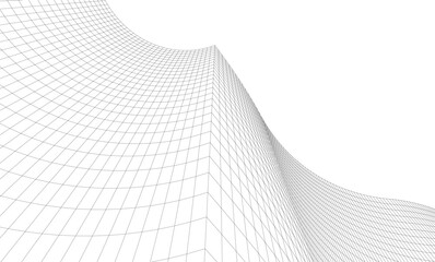 Abstract architectural background. Vector linear illustration on white background