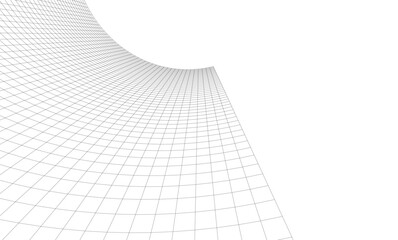 Abstract architectural background. Vector linear illustration on white background