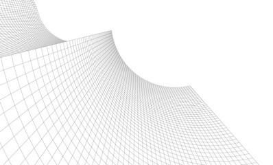 Abstract architectural background. Vector linear illustration on white background
