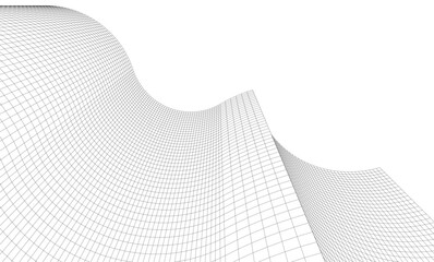 Abstract architectural background. Vector linear illustration on white background