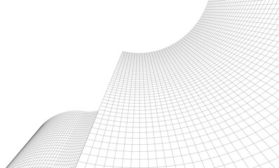 Abstract architectural background. Vector linear illustration on white background