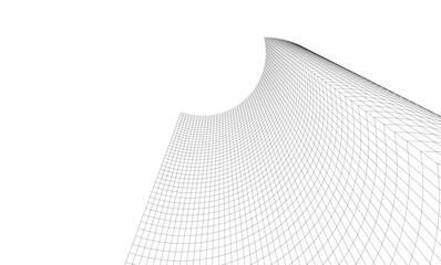 Abstract architectural background. Vector linear illustration on white background