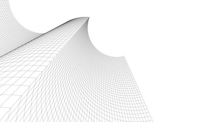 Abstract architectural background. Vector linear illustration on white background