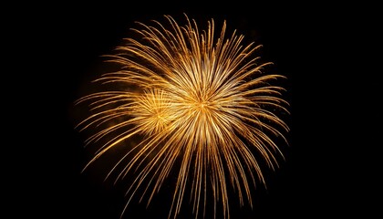 Fototapeta premium single yellow fireworks closeup in black background