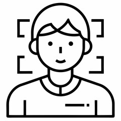 Facial Recognition Outline: AI Icon

