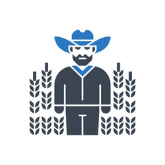 Farmer with Crops Icon
