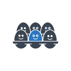 Happy Eggs in Carton Icon