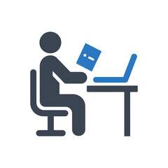 Person Working at Desk Icon