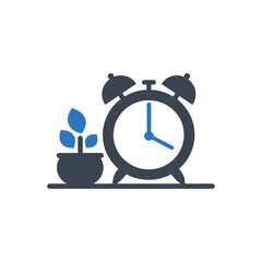 Alarm Clock and Plant Icon