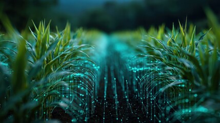 Cornfield glowing path