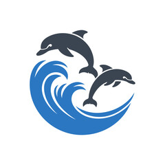 Dolphins Leaping Icon