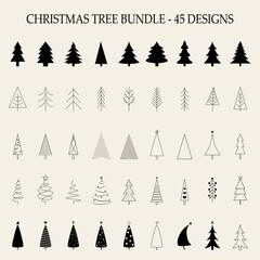 Obraz premium Christmas Tree Bundle - 45 Designs 