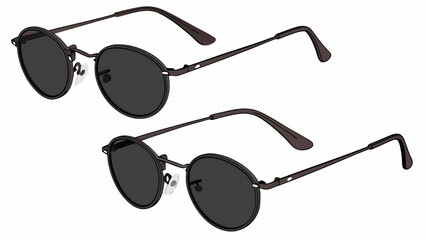 Shop black round sunglasses for men and women trendy retro style circle lens sun glasses eyewear fashion