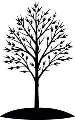 Obraz premium Simple Black Silhouette of a Tree