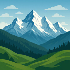 Fototapeta premium landscape with mountains