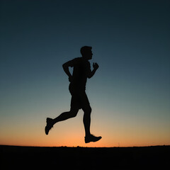 silhouette of a man running