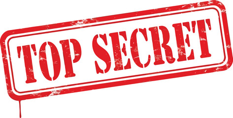 Red Top Secret Rubber Stamp Graphic Design Element