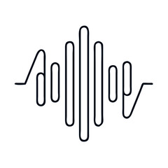 Sound wave design. Audio waveform graphic illustration. Simple audio frequency lines.  Perfect sound wave graphic for podcast, streaming service, and video game app design.