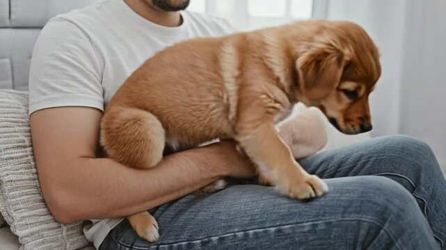 愛犬との穏やかな時間、家族の一員、癒しのペット