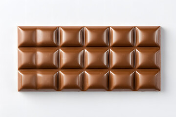 Obraz premium Top view Studio Shot of Milk Chocolate Bar isolated On White Background