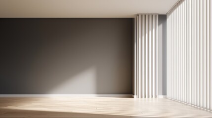 Modern Minimalist Living Room with Future Dusk Wall and Natural Daylight – Copy Space Concept

