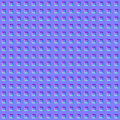Pattern for square dots. Normal map texture. And complete seamless pattern.