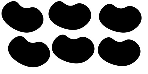 Organic amoeba blob shape abstract green color with line vector illustration isolated on transparent background. Set of irregular round blot form graphic element. Doodle drops with outline circle