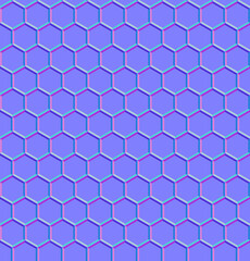 Normal map of hexagon pattern (Perfect seamless pattern)