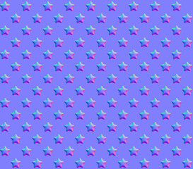 Normal map of star-shaped wallpaper. And complete seamless pattern.