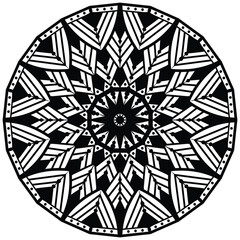 Abstract mandala pattern, round frame. Floral henna or mehndi style mandala design. Decorative pattern in oriental style.  