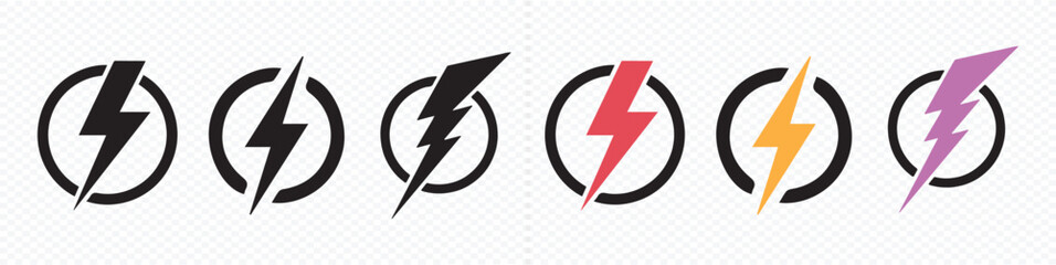 Lightning icon set. electric icon vector. power icon. energy sign