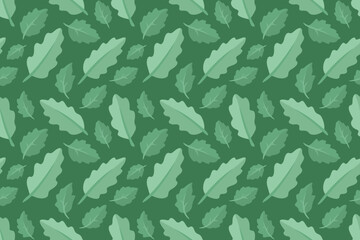 Forest seamless pattern with green leaves