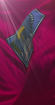 Flag of Kendari, Southeast Sulawesi, Indonesia. 4K Vertical. Loop