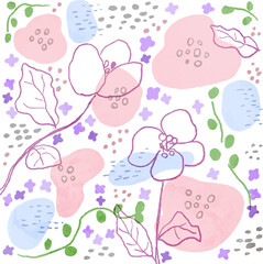 水彩　花　壁紙　背景　ベクター