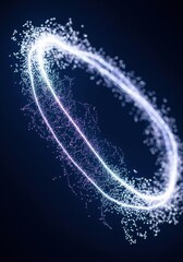 Sparkling light ring in darkness
