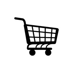 shopping cart icon , simple shopping cart vector icon on white background