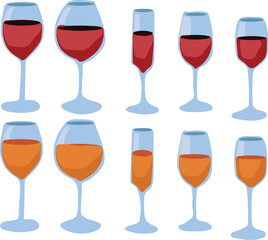 set of wine glasses
