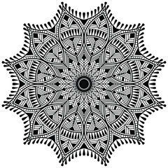 Black and white beautiful mandala design. Traditional and Cultural Beautiful Mandala Pattern Design.   