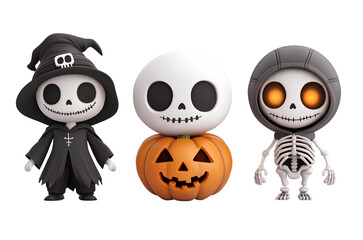 Character design, isolated figures set against a simple, plain background, cute toy sculptures, caricature faces 