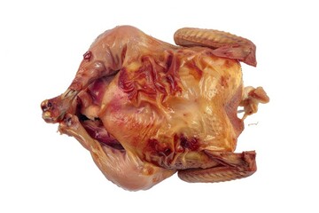 Roasted Chicken Hip Isolated on White Background, Top View, Generative Ai